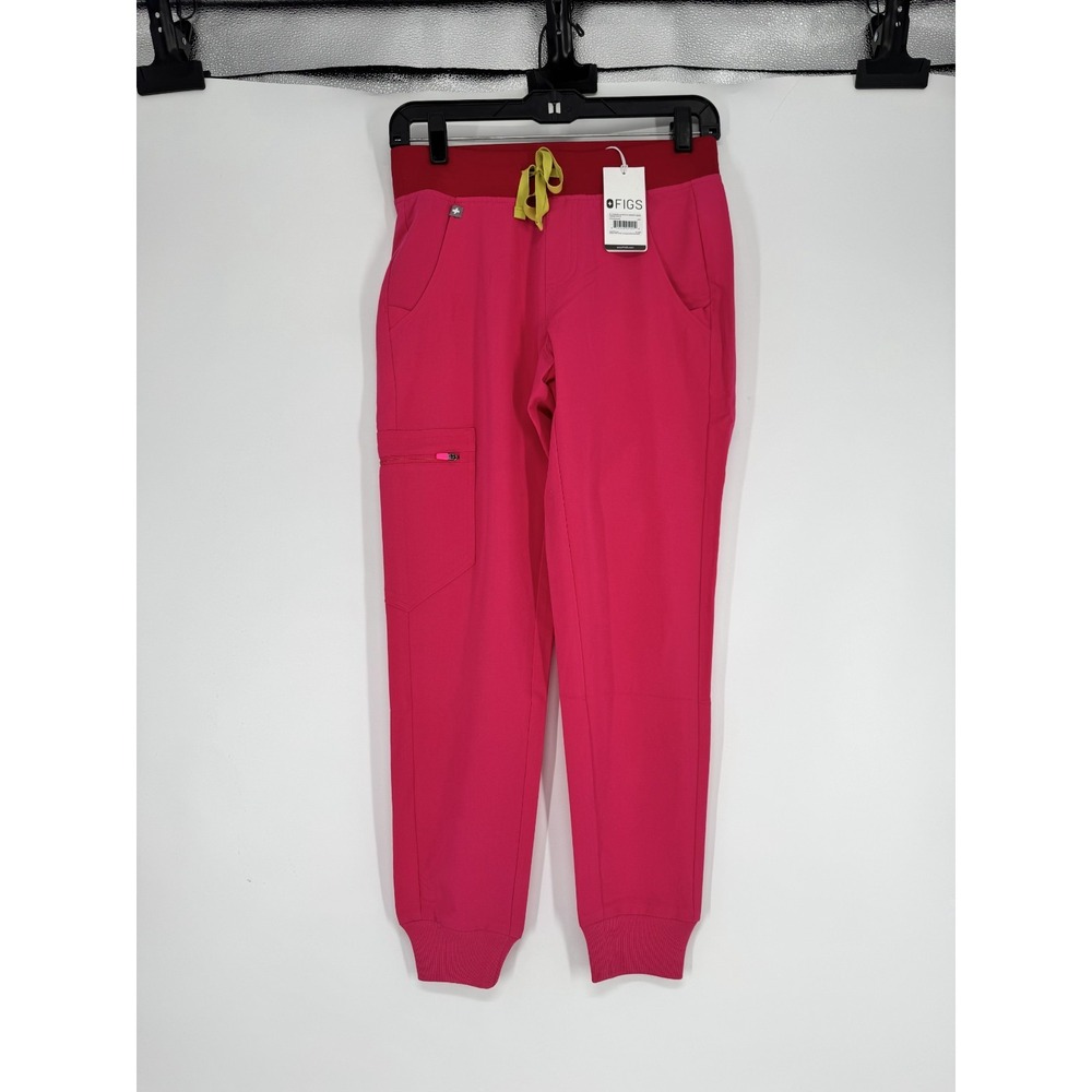 FIGS Technical Zamora 2.0 Jogger‎ Scrub Pants Straight Cargo 2XS Petite Hot Pink